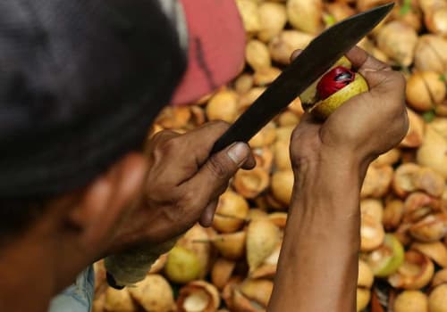 Man opening the nutmeg