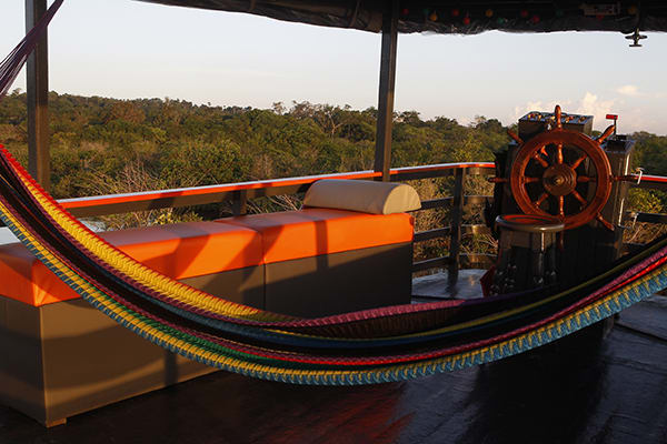 Amazon Eco Boat's 5-Day Evasion Cruise Day Three -  Relaxing Lounge Area.