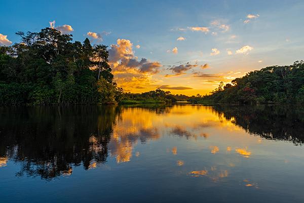 Spondias 7-Day Itinerary Day One - Amazon River Sunset.