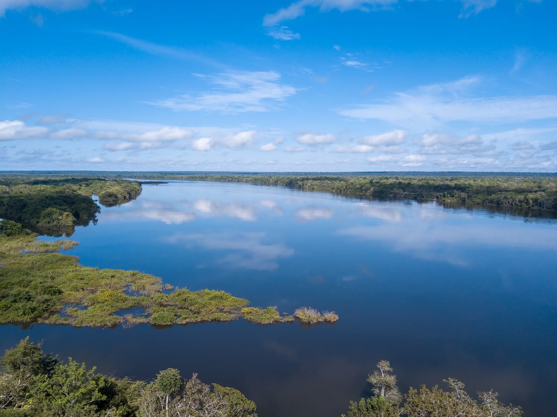 Drone Aerial View Of The Beautiful Xingu River 