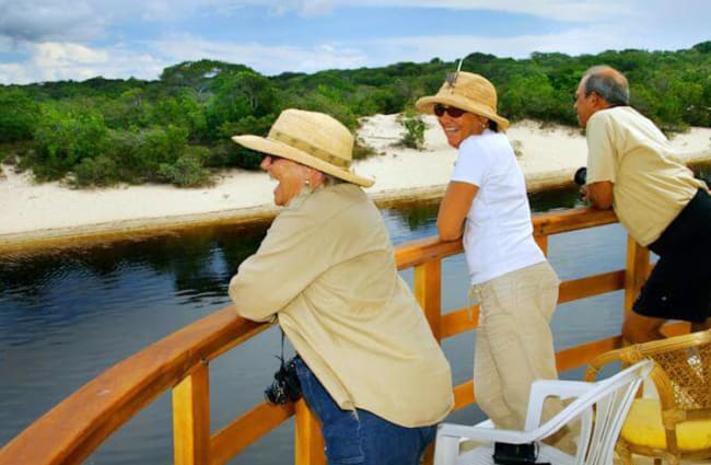 People observing the river