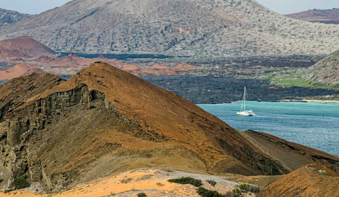 A yacht seen in a distance 