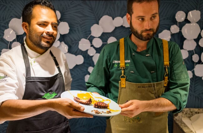 Chefs presenting a dish