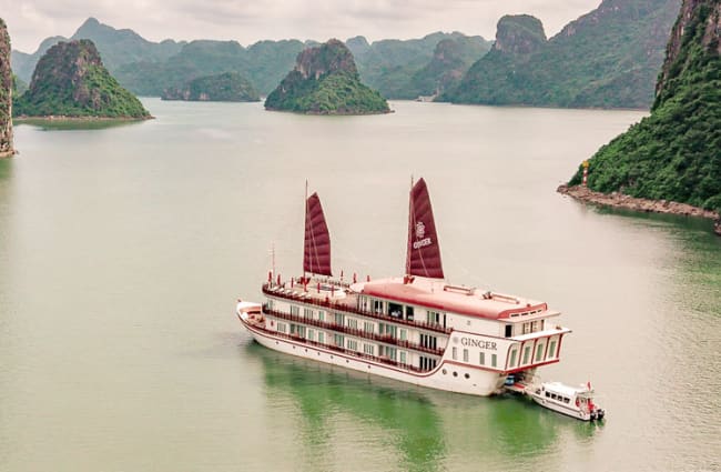 Aerial view of Ginger in Lan Ha