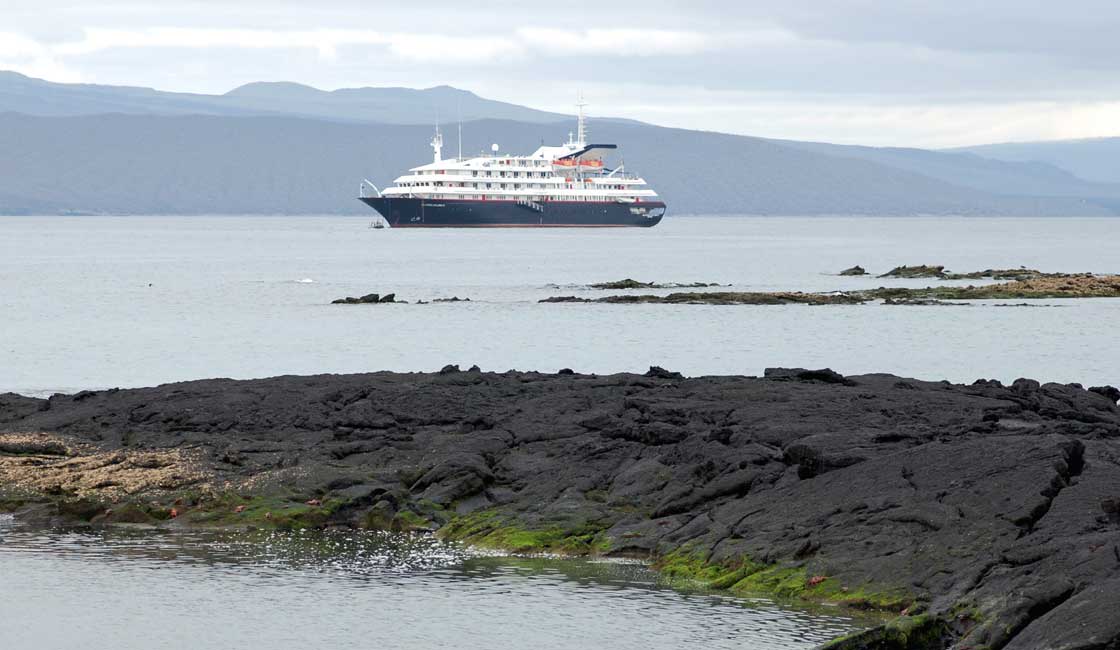 Cruise ship in Galapagos
