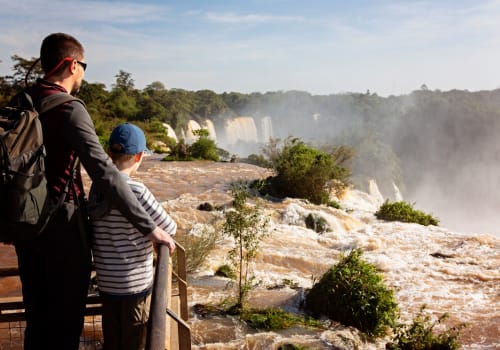 Family,Of,Two,,Father,And,Son,,Enjoying,The,Gorgeous,View