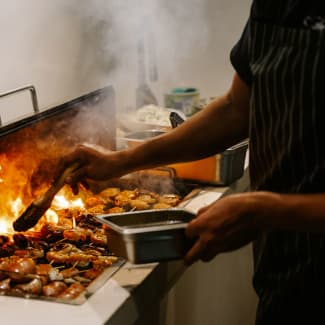 Barbecue with fire