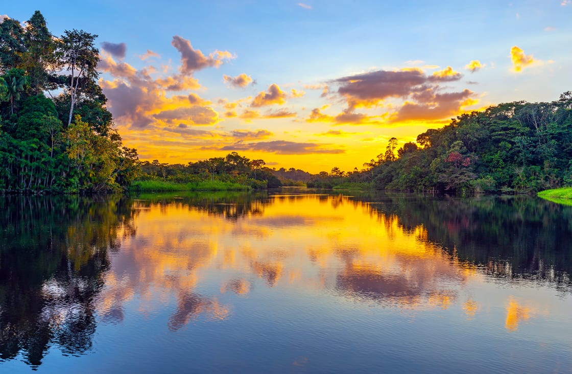 Magic Sunset In The Amazon Rainforest, Yasuni National Park