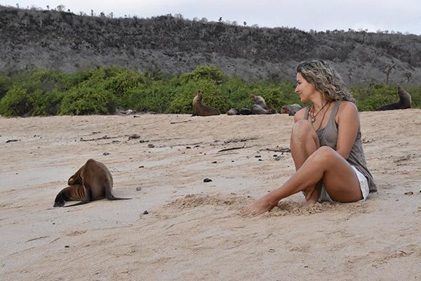 Galapagos Sea Star’s 10-Day B+C Itinerary Day Eight - Santa Fe Beach.