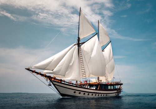 Ship with sails up