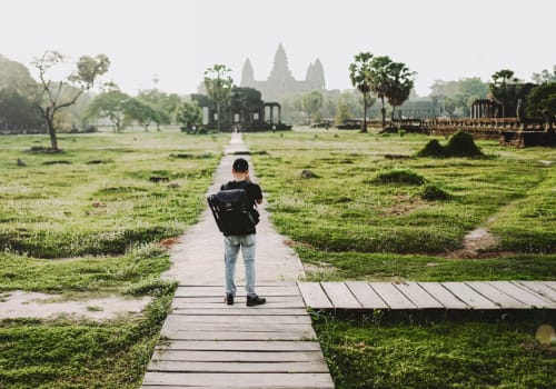 tourist at temple complex